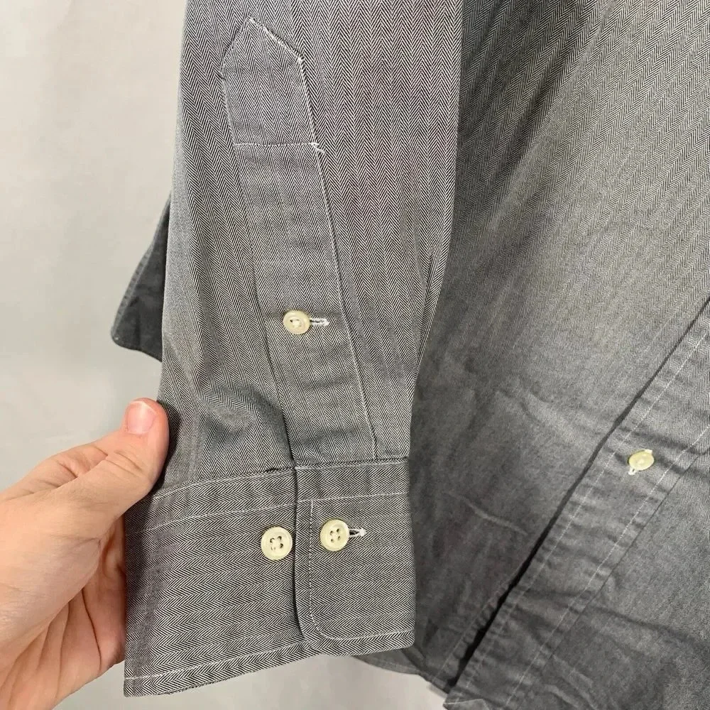 Polo Ralph Lauren Dress Shirt Men's 16.5 34 35 Grey Long Sleeve Button Down